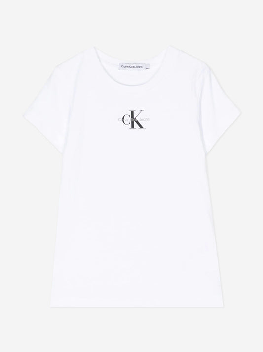 Calvin Klein Girls Micro Monogram Top in White