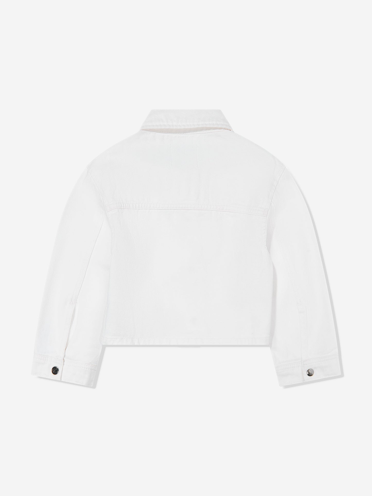 Calvin Klein Girls Button Denim Jacket in Ivory