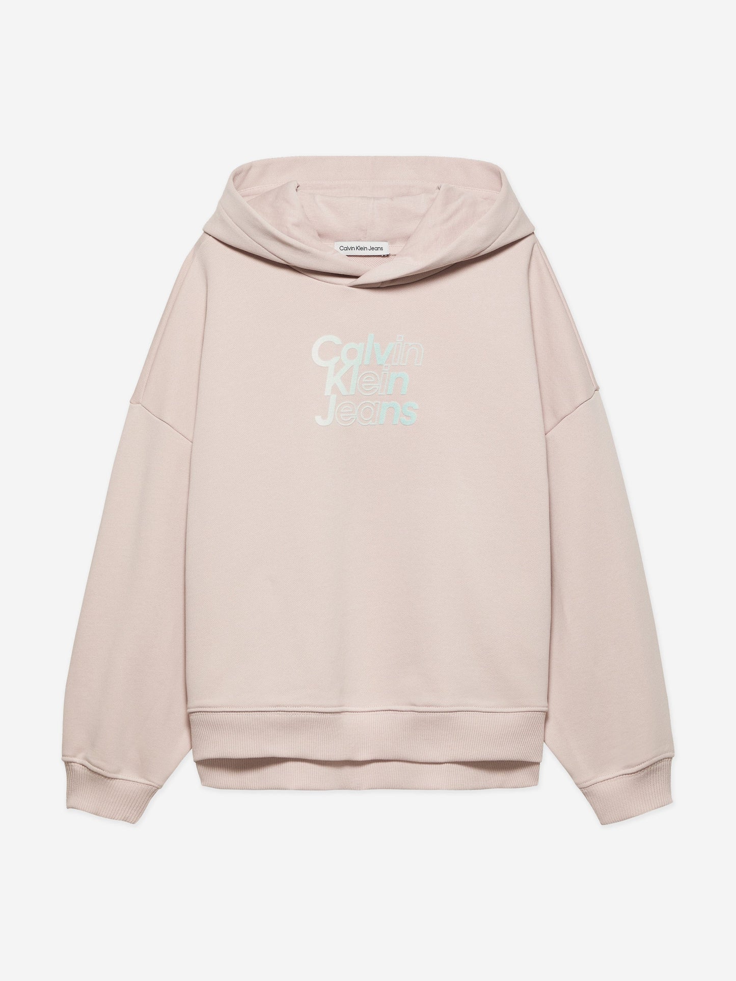 Calvin Klein Girls Gradient Flock Logo Hoodie in Pink