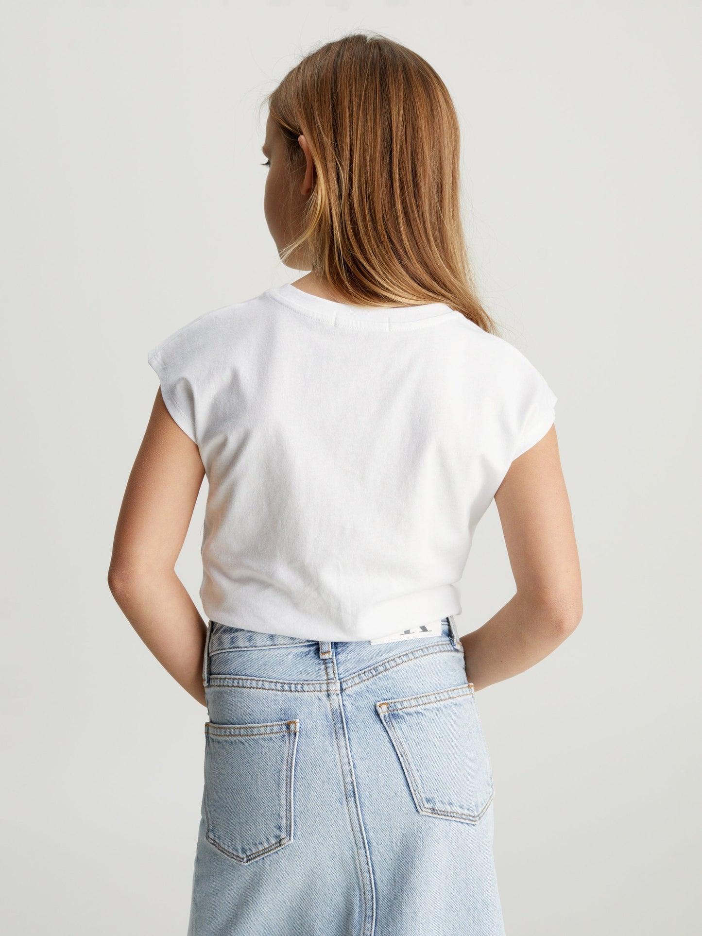 Calvin Klein Girls Gradient Flock Boxy T-Shirt in White