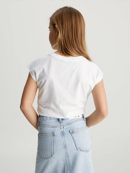 Calvin Klein Girls Gradient Flock Boxy T-Shirt in White