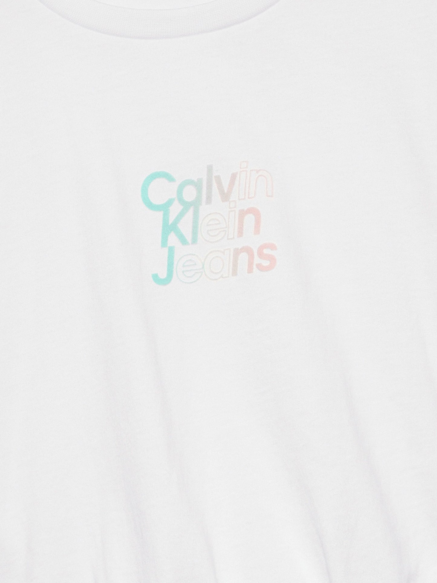 Calvin Klein Girls Gradient Flock Boxy T-Shirt in White