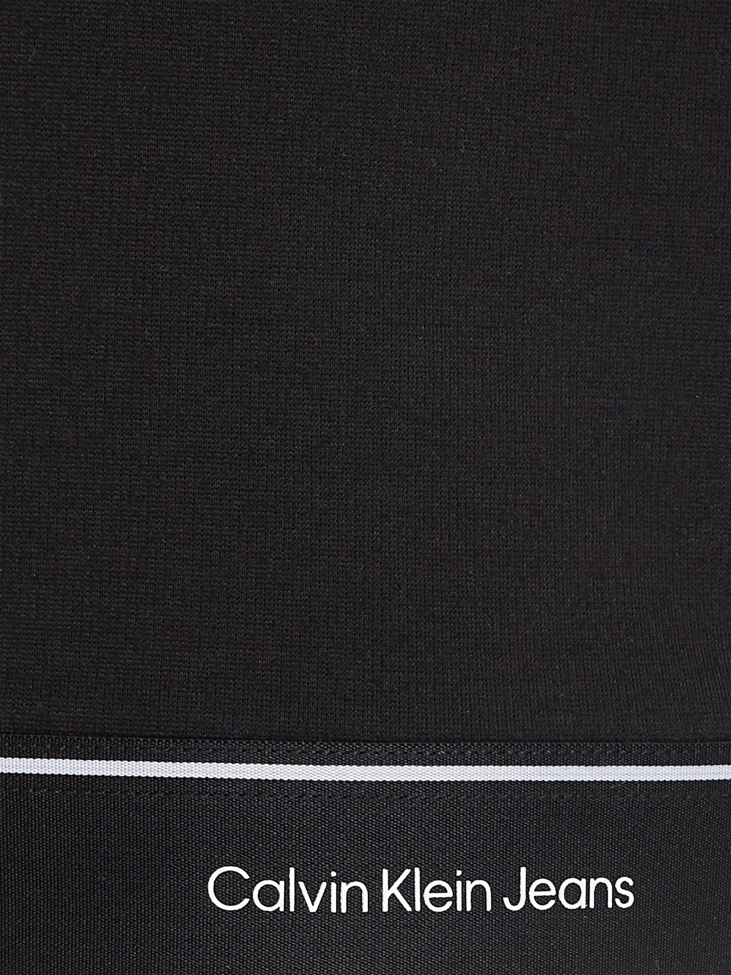 Calvin Klein Girls Logo Tape Sleeveless Punto Top in Black