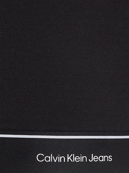 Calvin Klein Girls Logo Tape Sleeveless Punto Top in Black