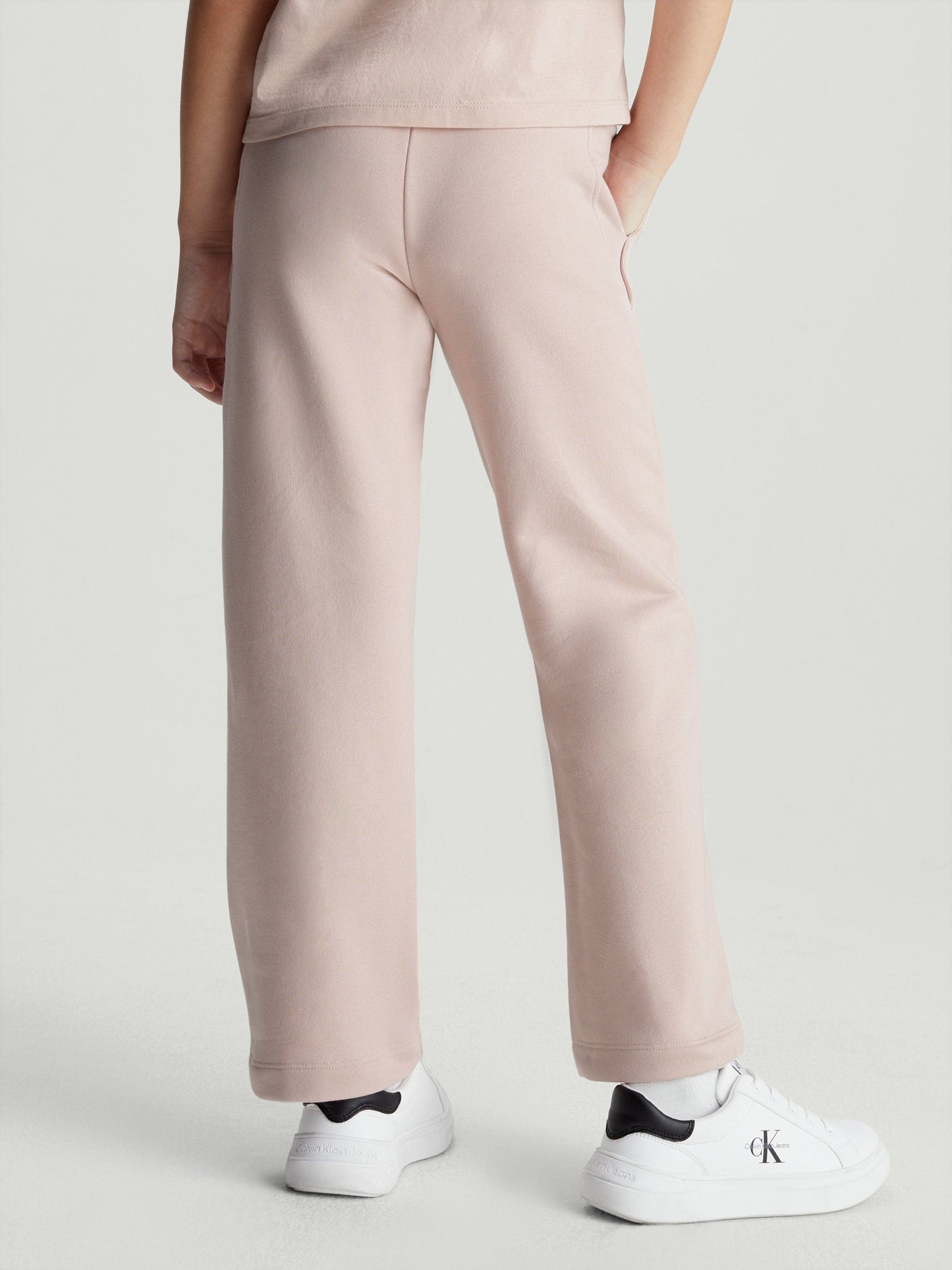 Calvin Klein Girls Monogram Off Placed Joggers in Pink