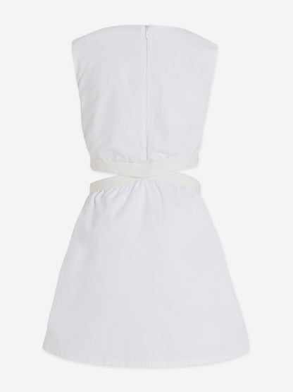 Calvin Klein Girls Minimalistic Tape Dress in White