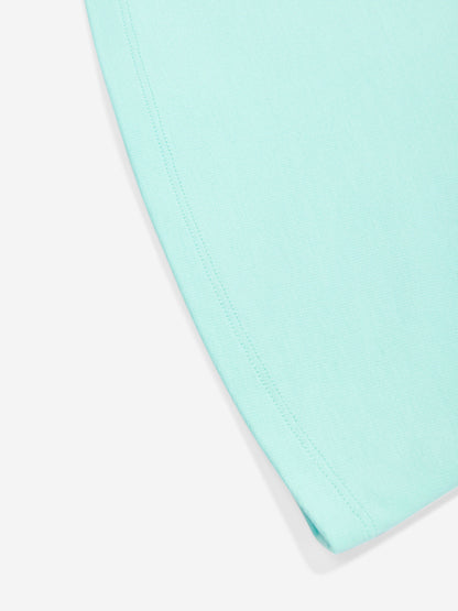 Calvin Klein Girls Logo Tape Strap Punto Dress in Blue