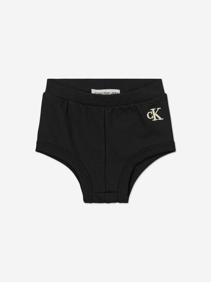 Calvin Klein 女婴黑色吊带 Punto 连衣裙