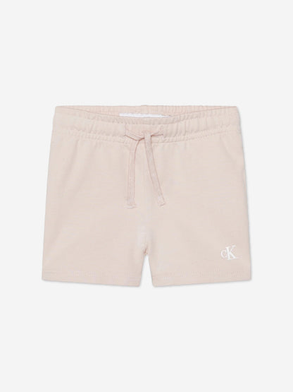 Calvin Klein 女童粉色字母徽标短裤套装
