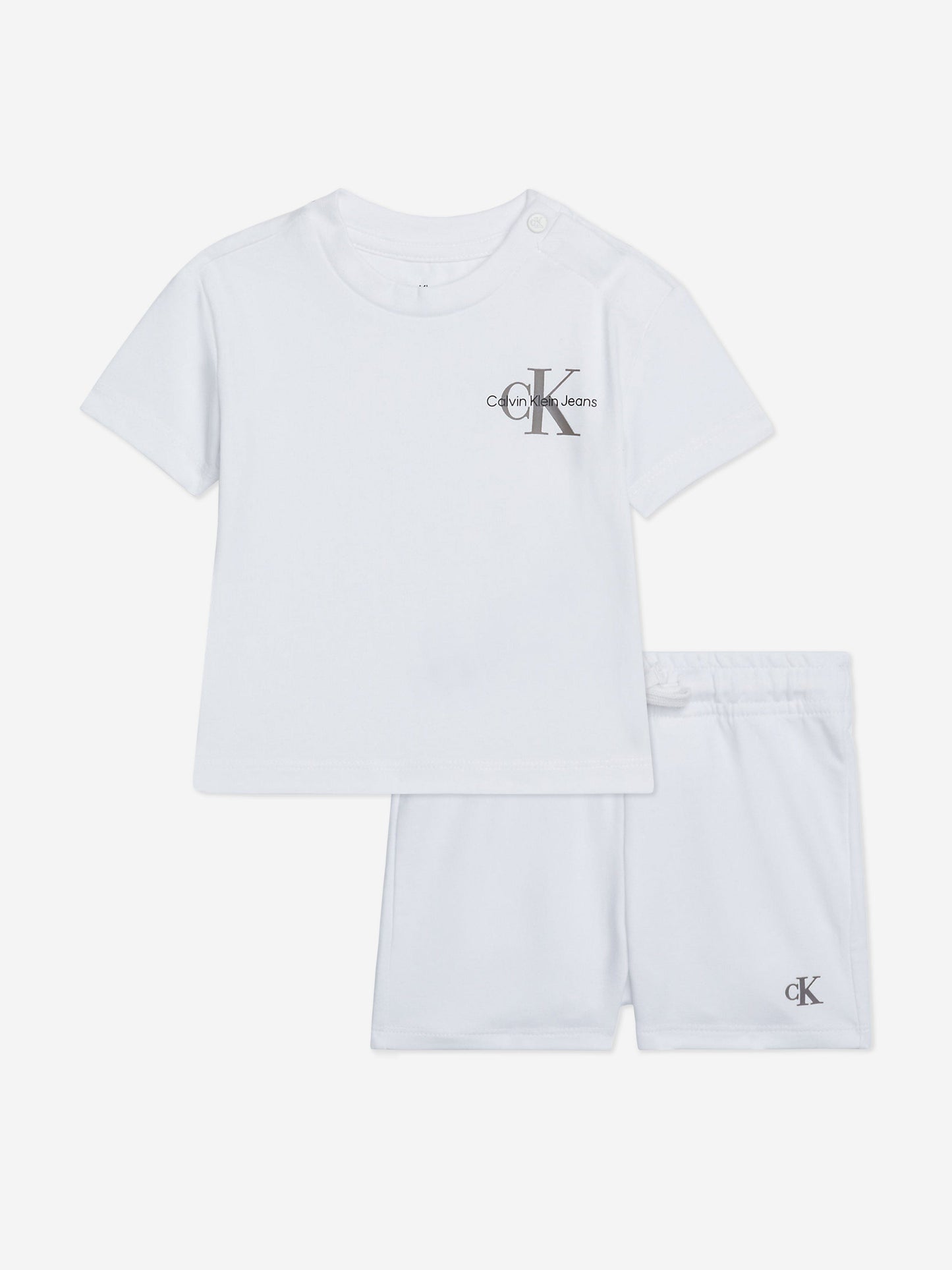 Calvin Klein Baby Monogram Logo 短裤套装（白色）