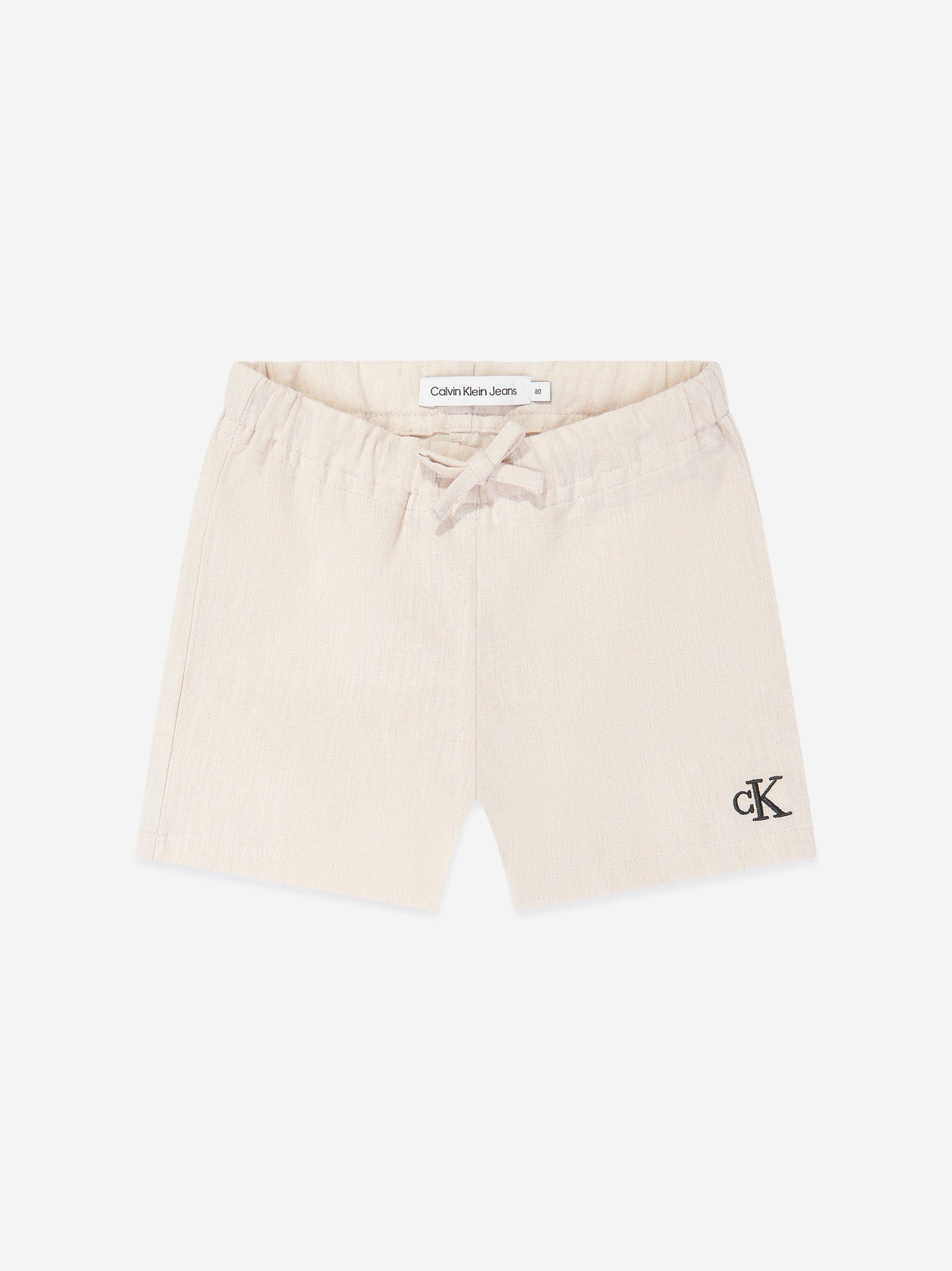 Calvin Klein 男婴亚麻混纺短裤套装（米色）
