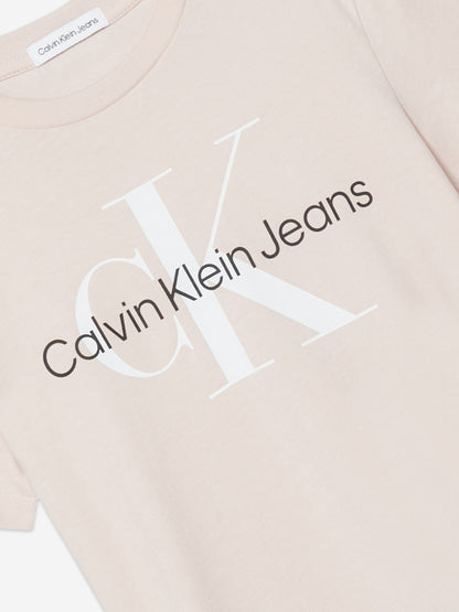 Calvin Klein Kids CK Monogram T-Shirt in Pink