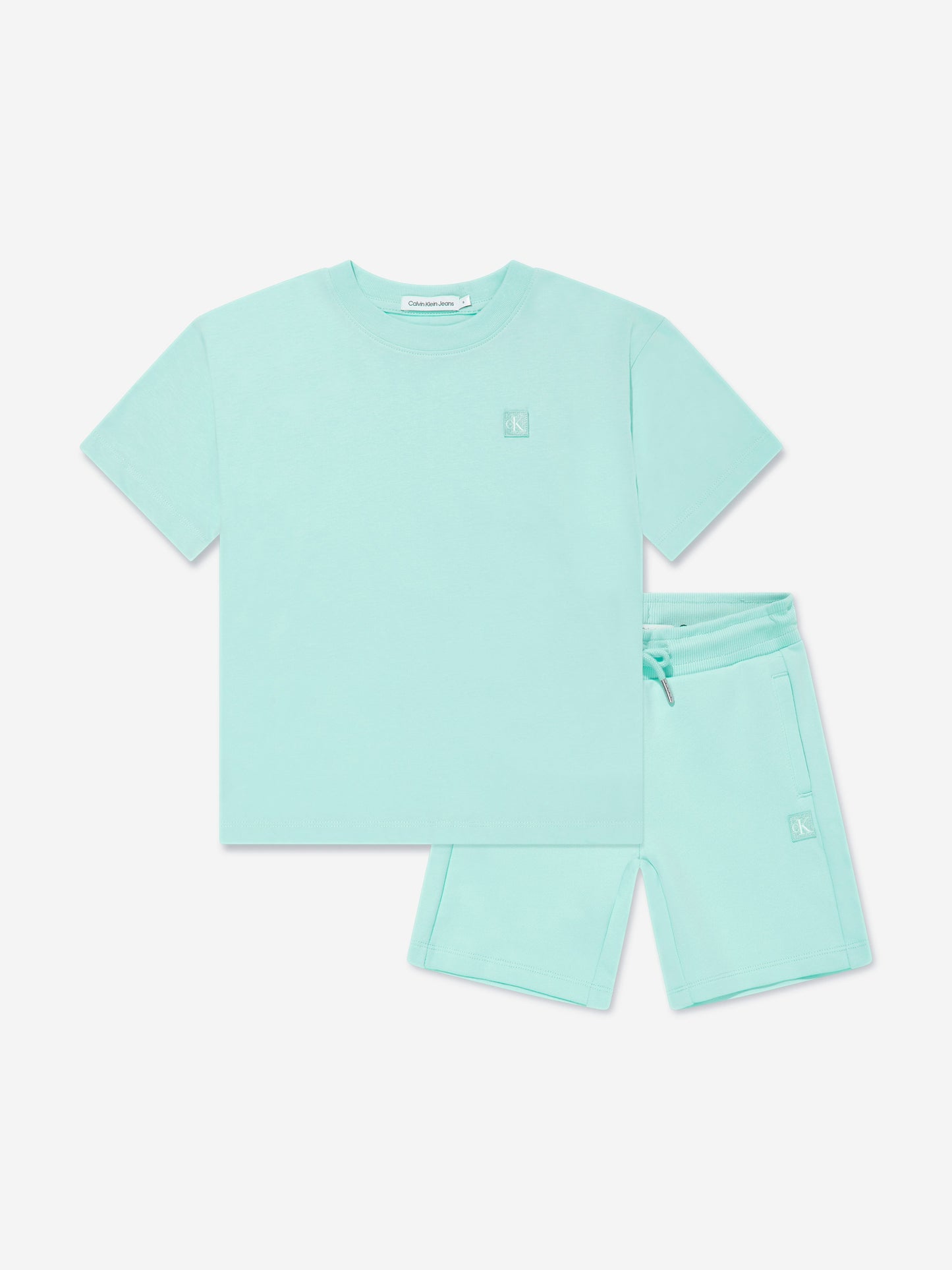 Calvin Klein Kids Mono Mini Badge Shorts Set in Blue