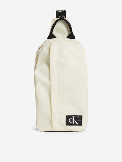 Calvin Klein Kids Logo Intarsia Crossbody in Beige