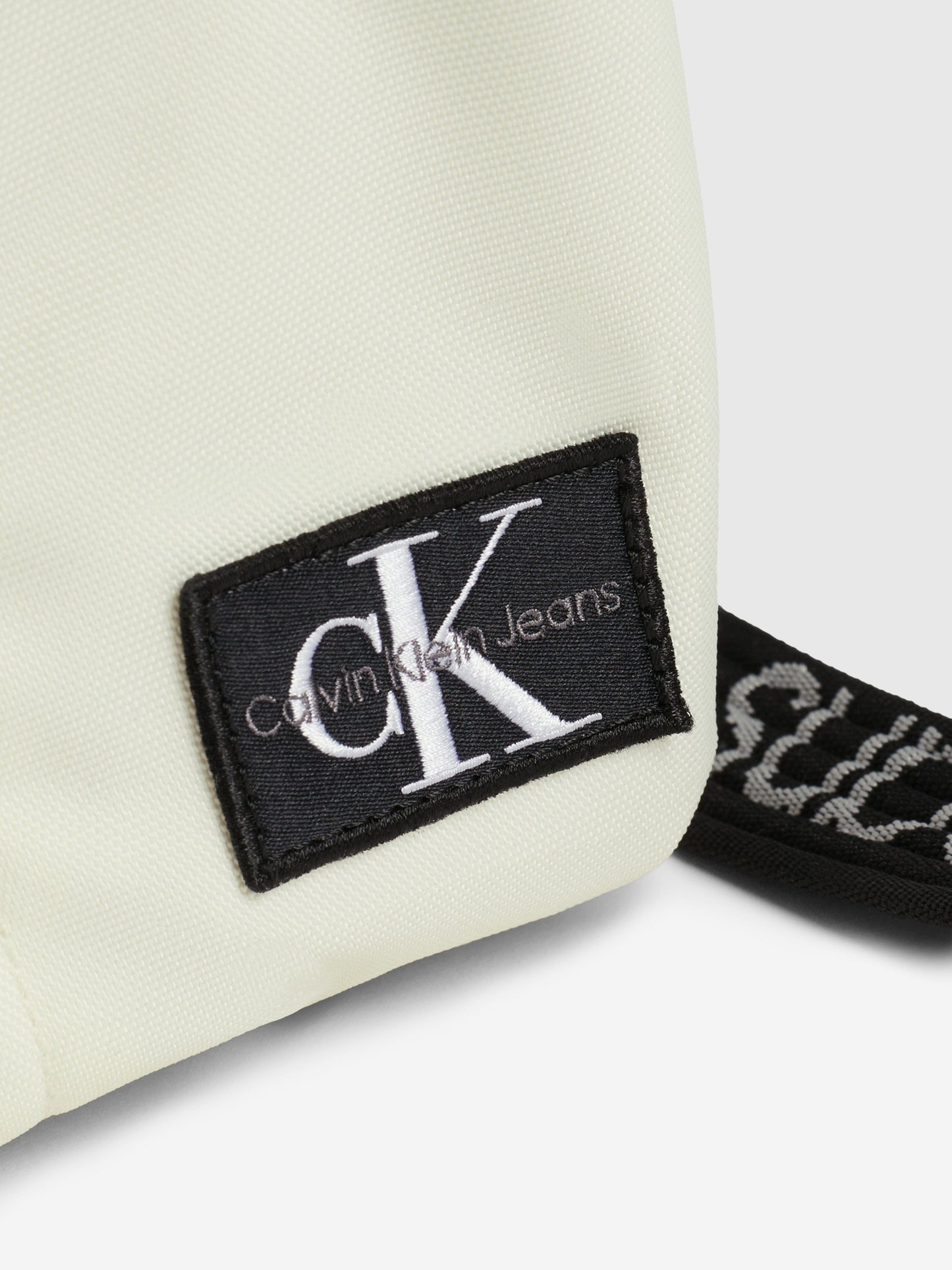 Calvin Klein Kids Logo Intarsia Crossbody in Beige