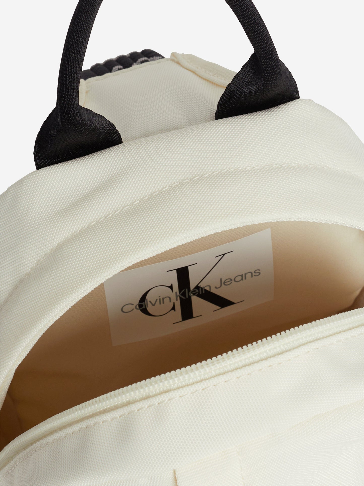 Calvin Klein Kids Logo Intarsia Crossbody in Beige