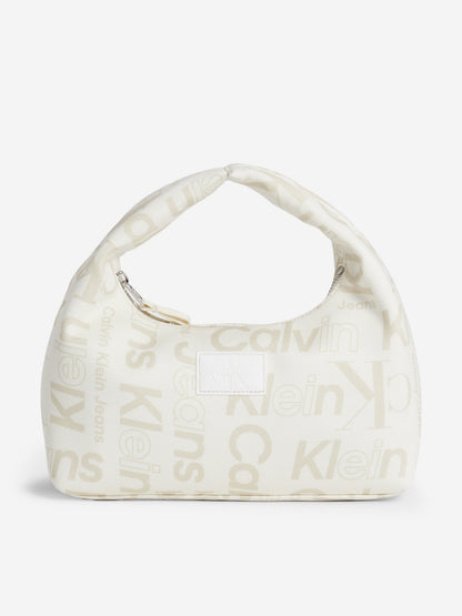 Calvin Klein Kids Logo Shoulder Bag in Beige