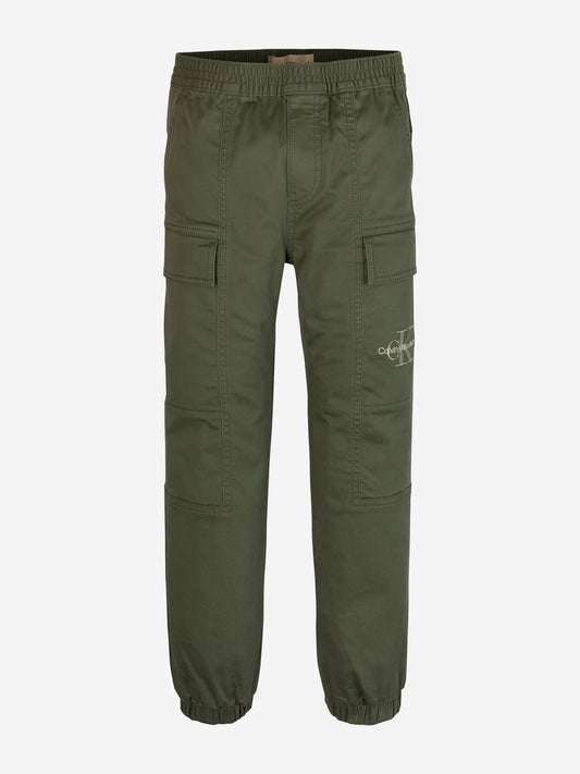 Boys Essential Cargo Trousers in Green