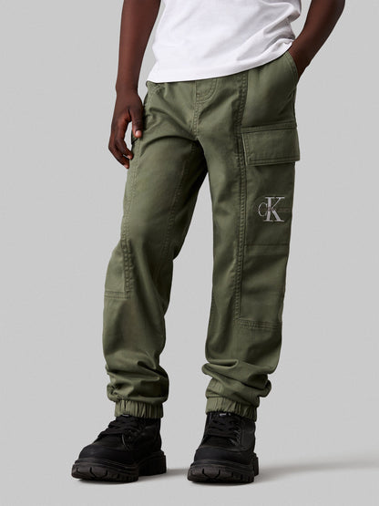 Boys Essential Cargo Trousers in Green