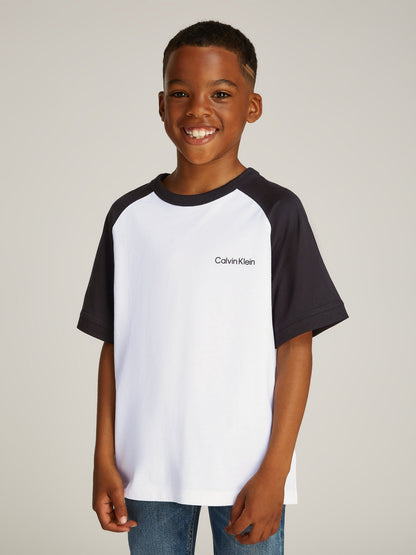 Boys Colourblock T-Shirt in White