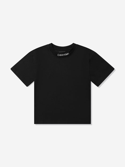 Boys Embroidered Logo T-Shirt in Black