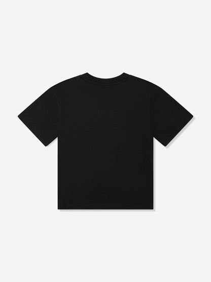 Boys Embroidered Logo T-Shirt in Black