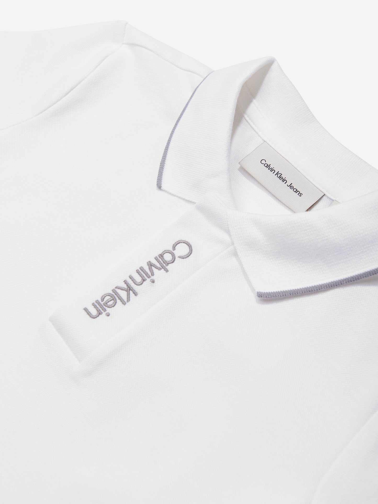 Boys Embroidered Logo Polo Shirt in White