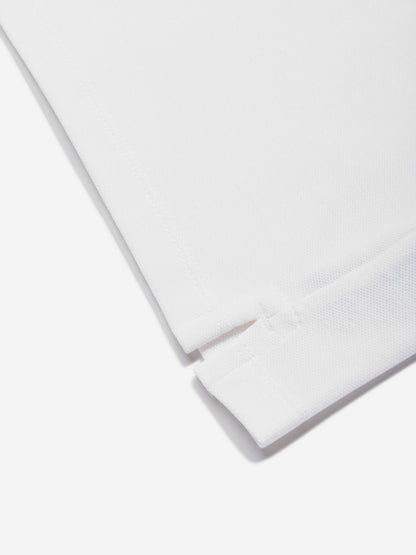 Boys Embroidered Logo Polo Shirt in White