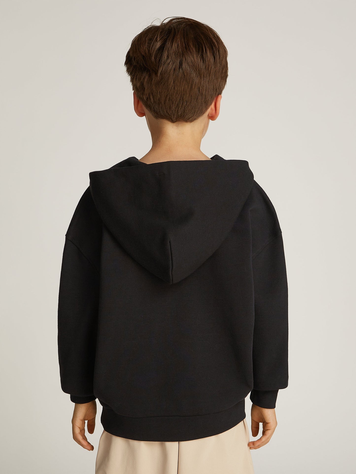 Boys Embroidered Logo Hoodie in Black