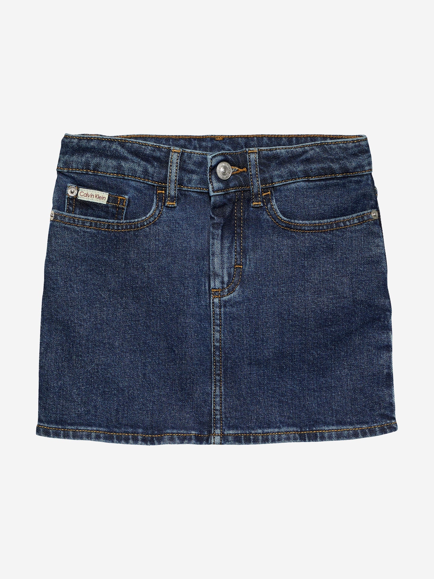Girls Rinse Denim Mini Skirt in Blue