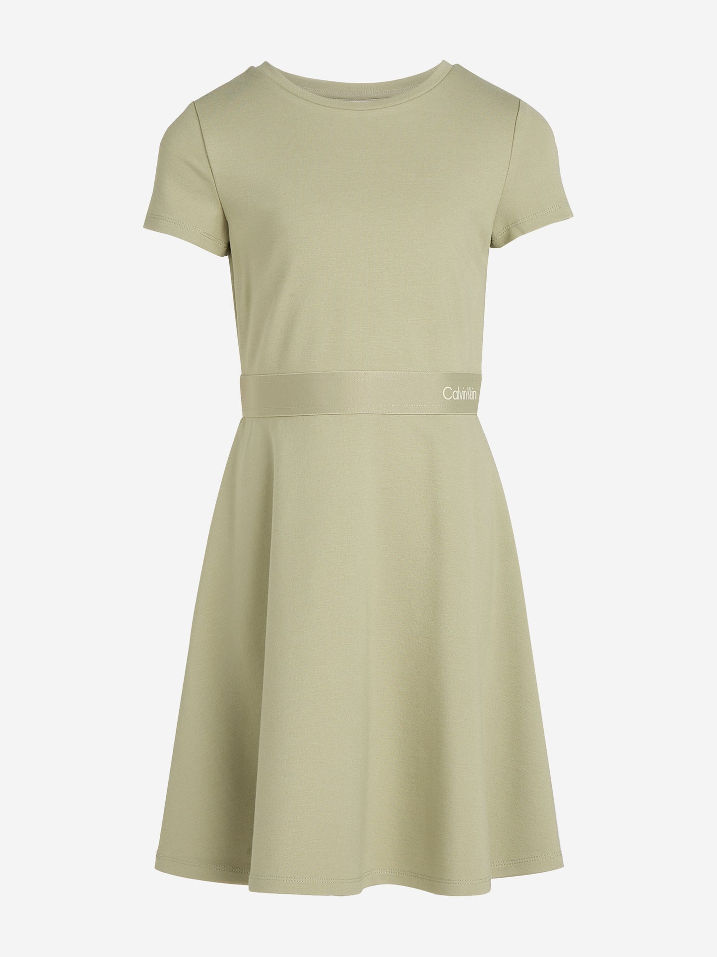 Girls Logo Tape Punto Dress in Green
