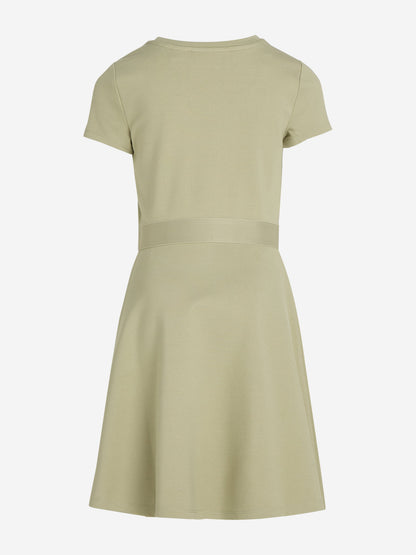 Girls Logo Tape Punto Dress in Green