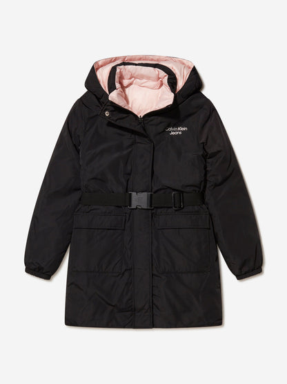Calvin Klein Girls Reversible Padded Long Coat