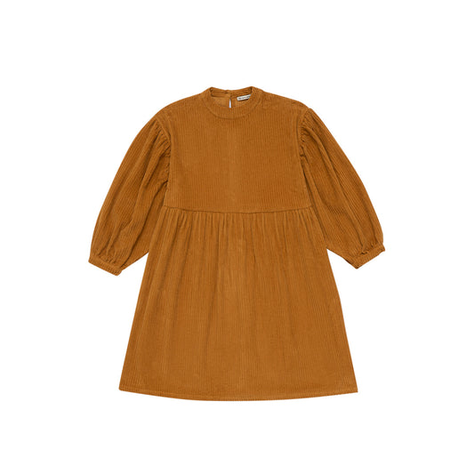 女童棕色灯芯绒连衣裙