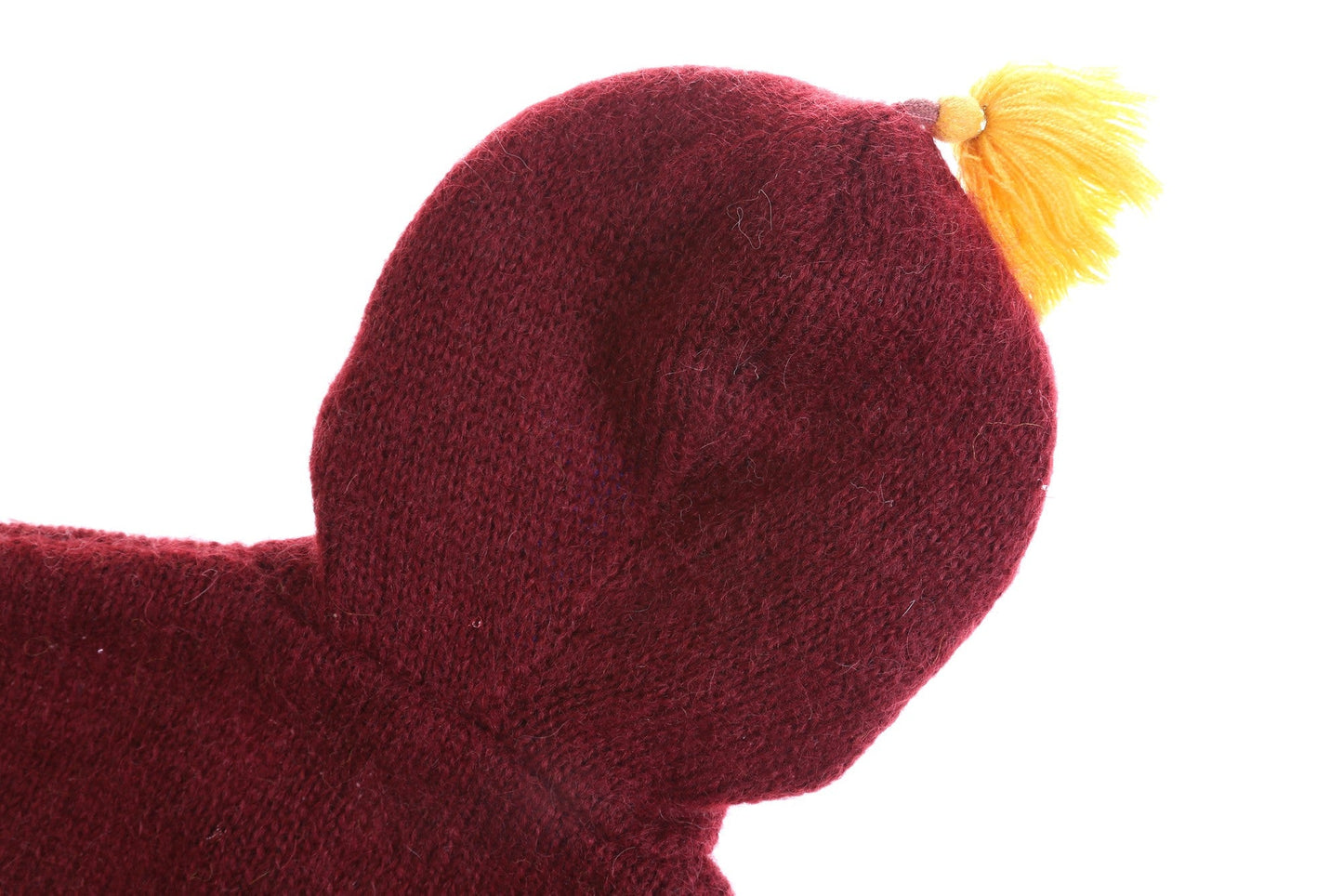 Girls Wine Red Mohair Hooded Shawls