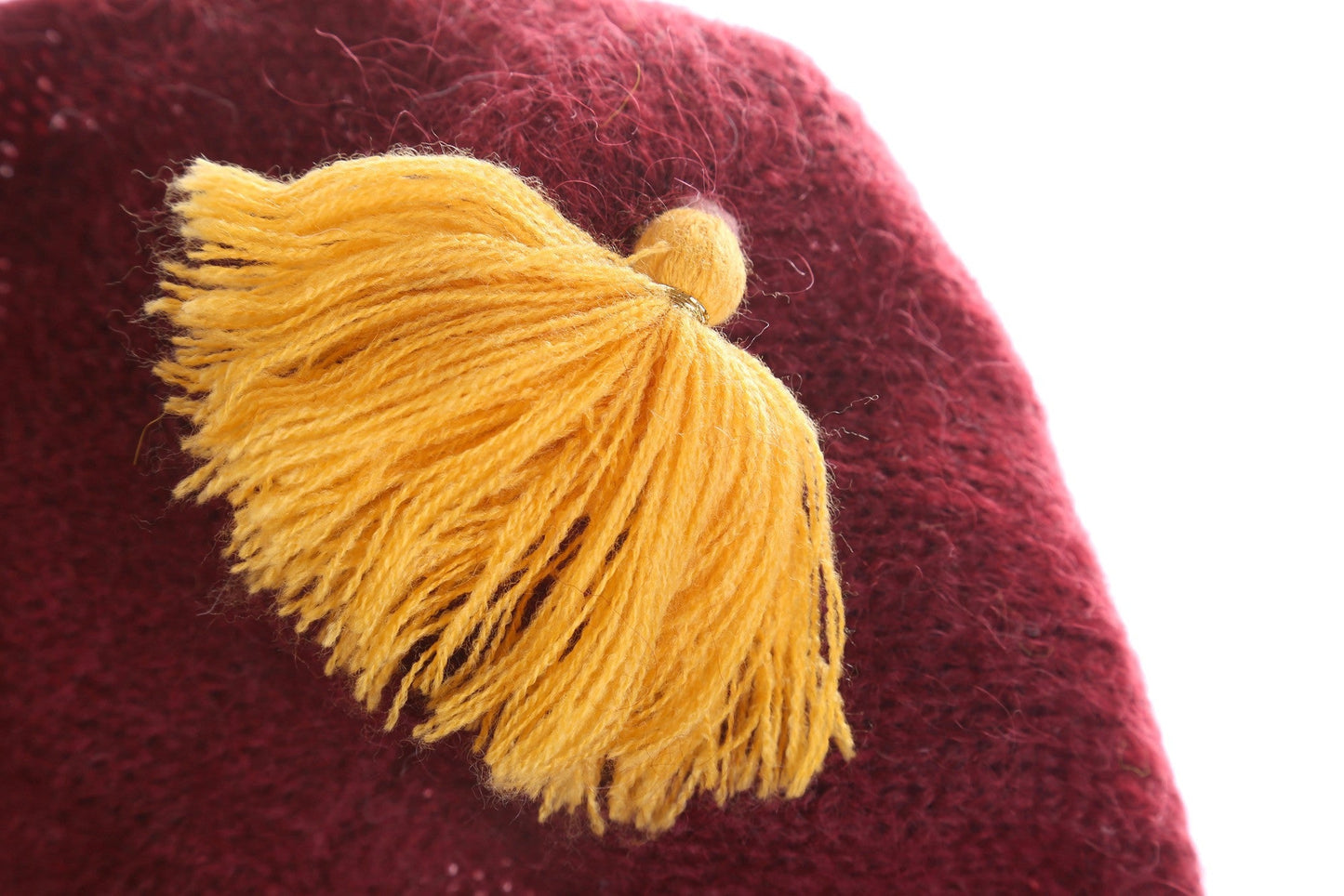 Girls Wine Red Mohair Hooded Shawls