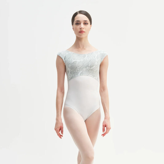 女童白色"MINERVA"芭蕾舞连体衣(KC17060-C1/L01+L17+ PD01 - SILK)