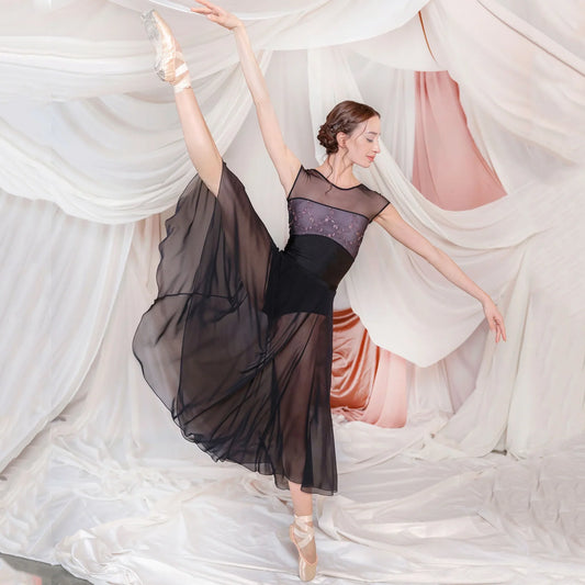 女士黑色"CONCORDIA"芭蕾舞连体衣(CD26118-4/L13S+L74+TRD64+TP11)