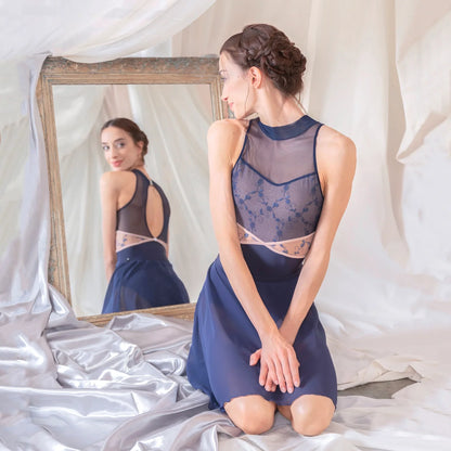 女士蓝色"PANDIA"芭蕾舞连体衣(CD26121-4/L71+L09+TRD61+TP27+L09)