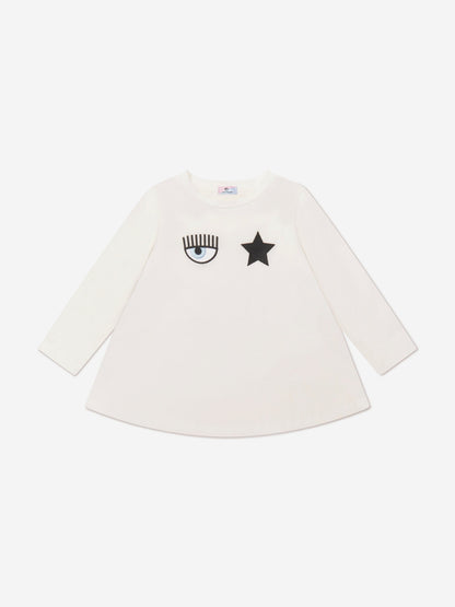 Chiara Ferragni 女童长袖 Eyestar Maxi T 恤