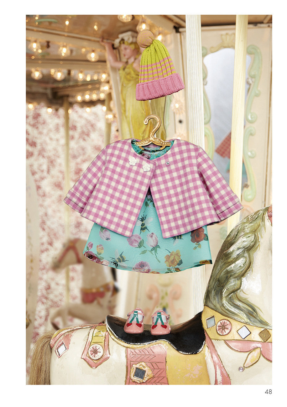 Baby Girls Sky Blue Dress With Flower Print Trims