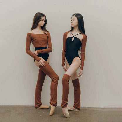 女童栗色芭蕾舞上衣