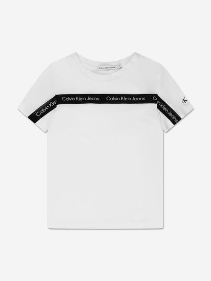 Calvin Klein Boys Logo Tape T-Shirt in White