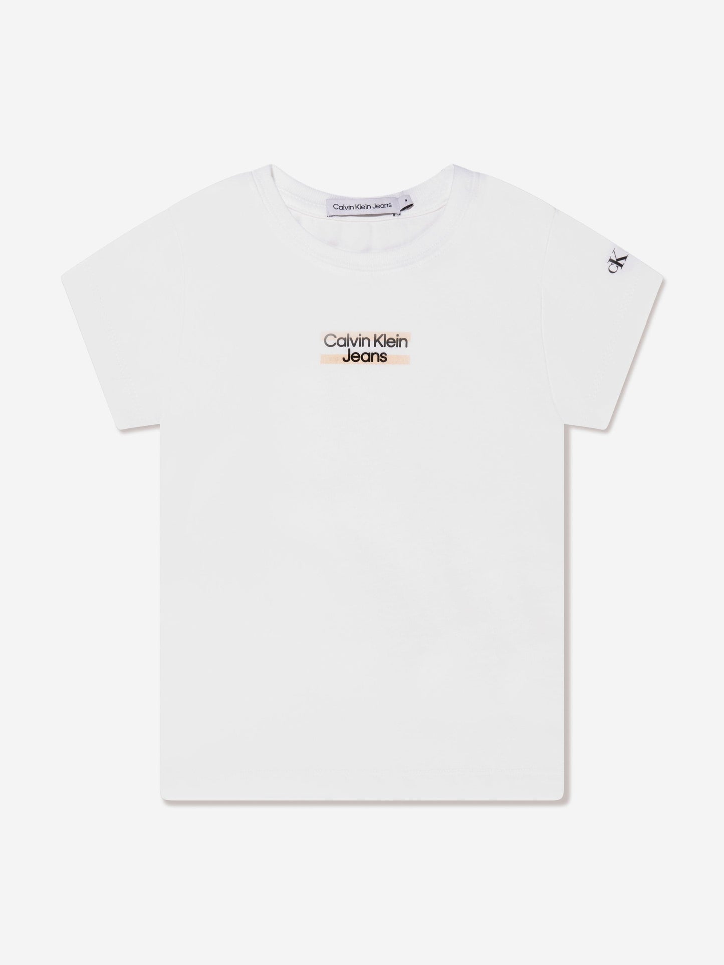 Calvin Klein Girls Hero Logo Slim Fit T-Shirt in White