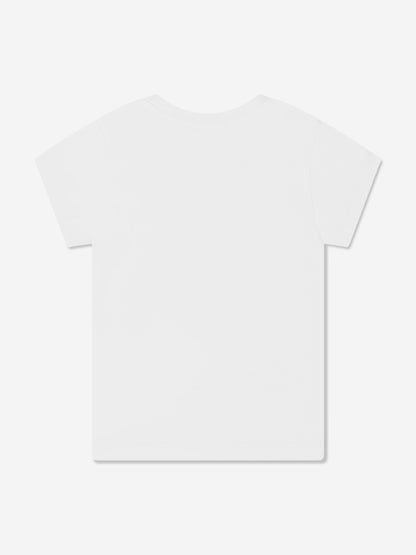 Calvin Klein Girls Hero Logo Slim Fit T-Shirt in White