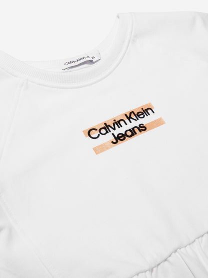 Calvin Klein Girls Hero Logo T-Shirt in White