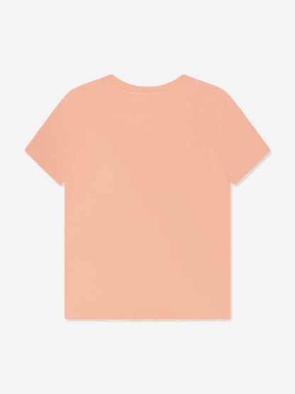 Calvin Klein Kids Monogram Logo T-Shirt in Peach