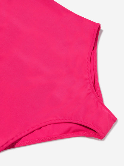 Calvin Klein Girls Logo Swimming Costume in Pink