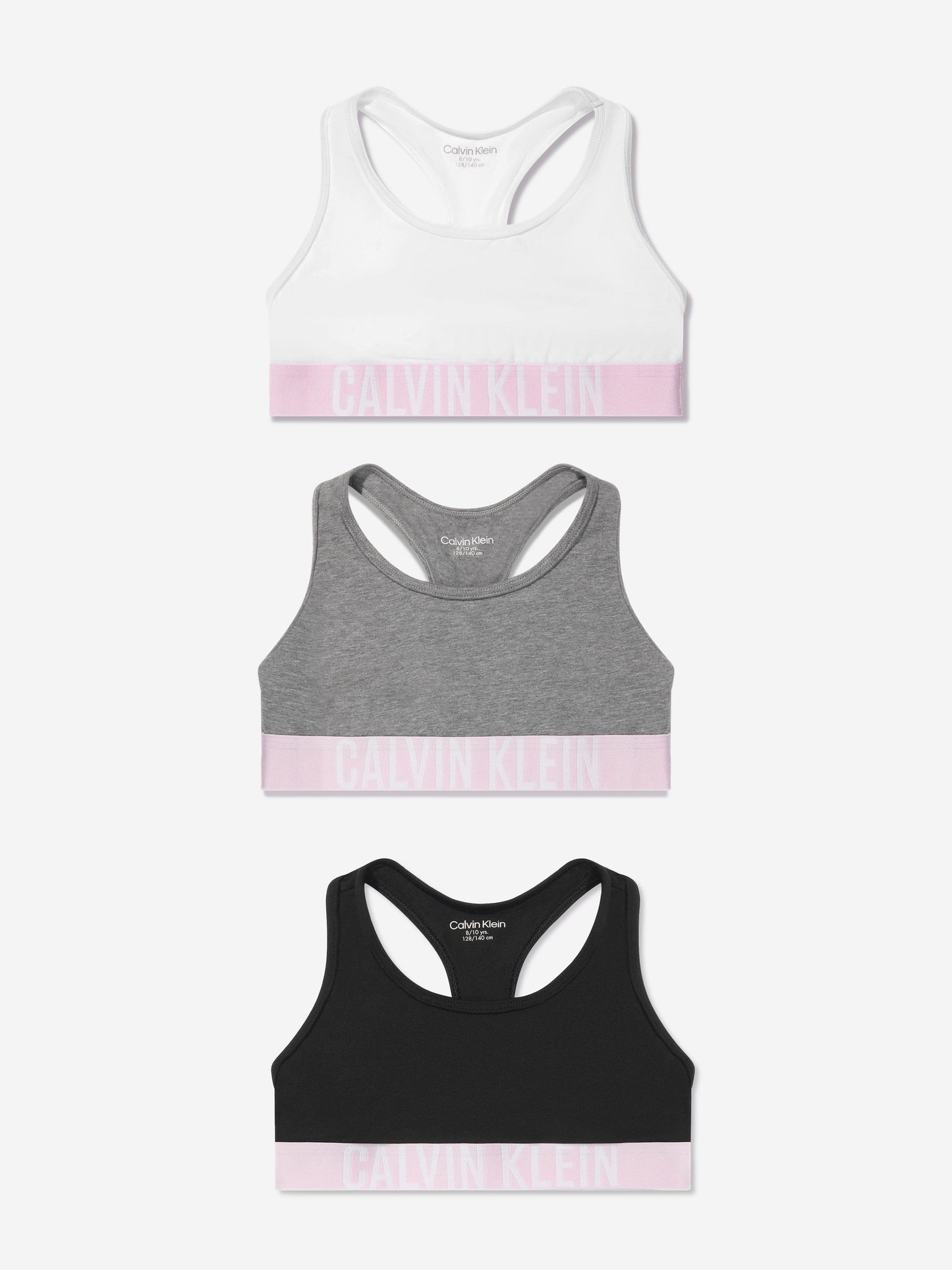 Calvin Klein Girls 3 Pack Bralette Set in White