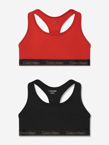 Calvin Klein Girls 2 Pack Bralette Set in Red